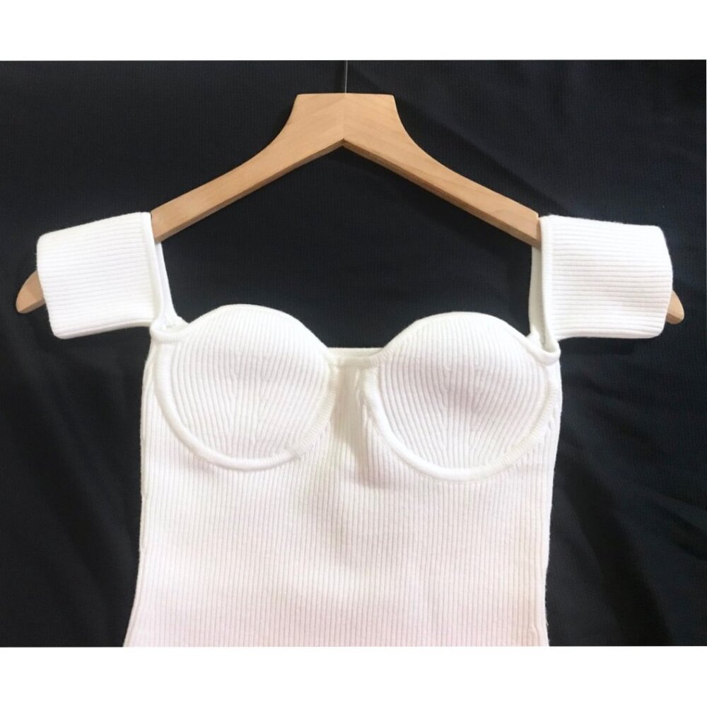 Helmut Lang Contour Banded-Sleeve Top in White - XS - NWT - Picture 7 of 9